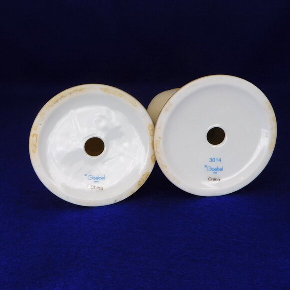 2 Hummel Goebel Angel Heart Shaped Ceramic Candle Holders / Candlesticks Vintage - Picture 9 of 9